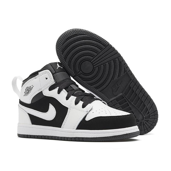 Youth Running Weapon Air Jordan 1 White/Black Shoes 0032